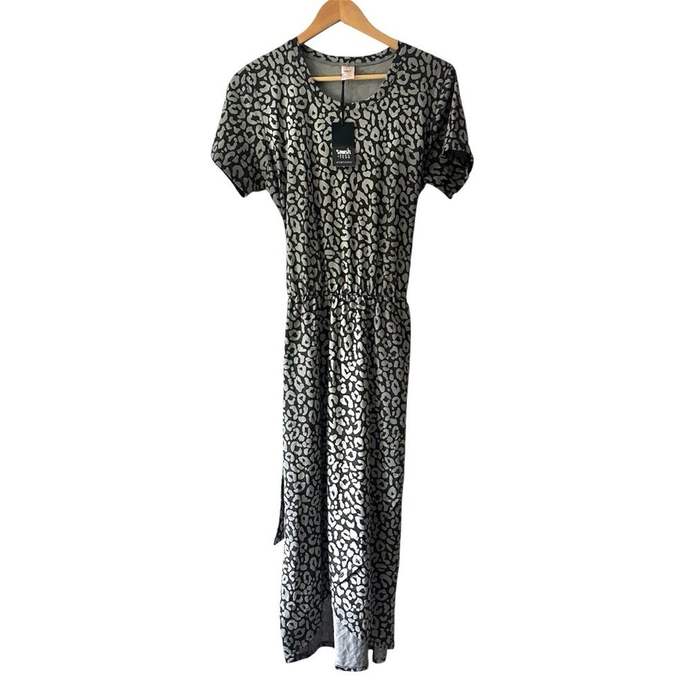 Smash + Tess Rebecca Wrap Dress Grey Lola Leopard Size Medium NWT